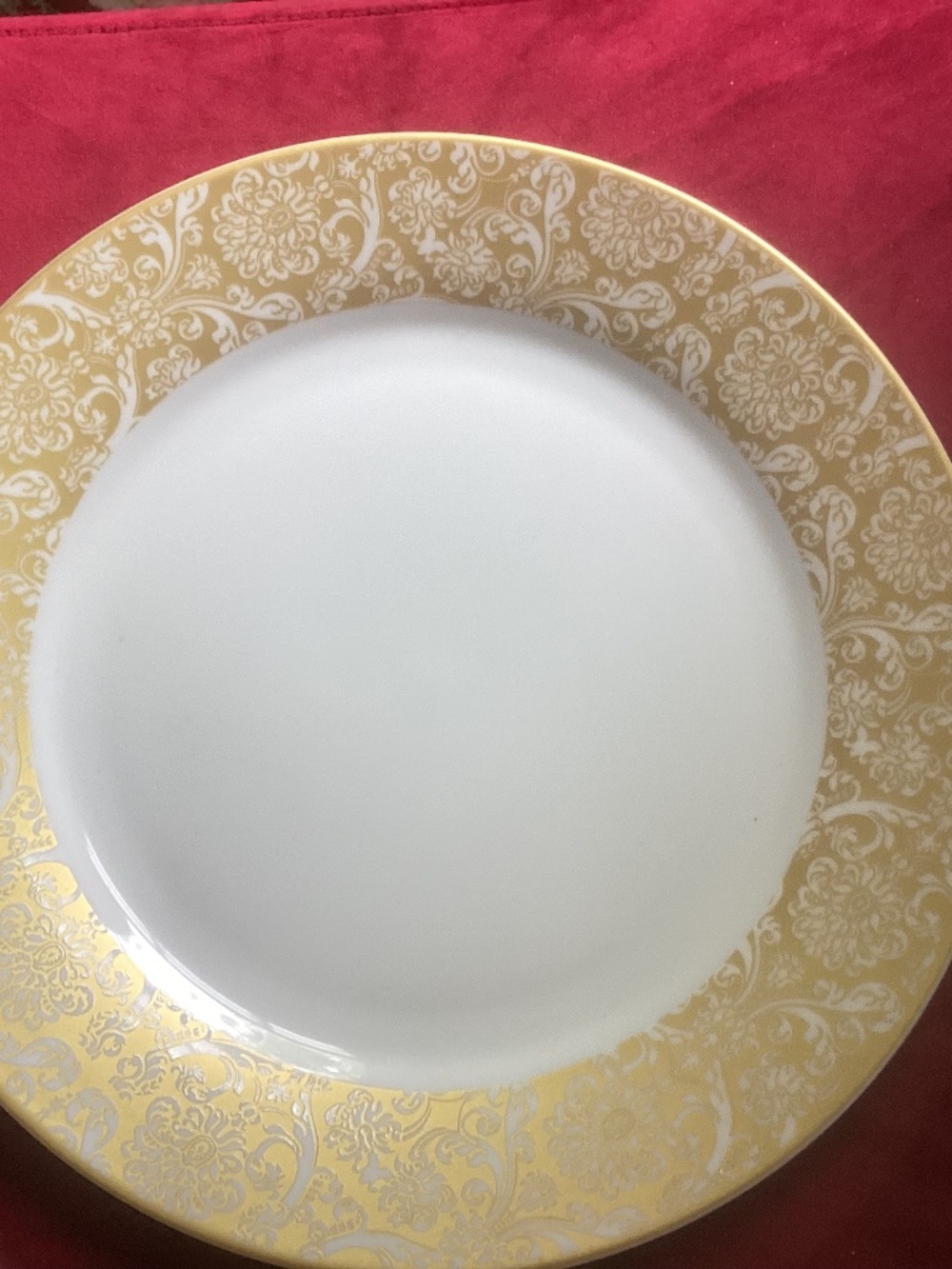 Brand new Set of 4 Pier 1 Golden Floral Porcelain Dinner Plates